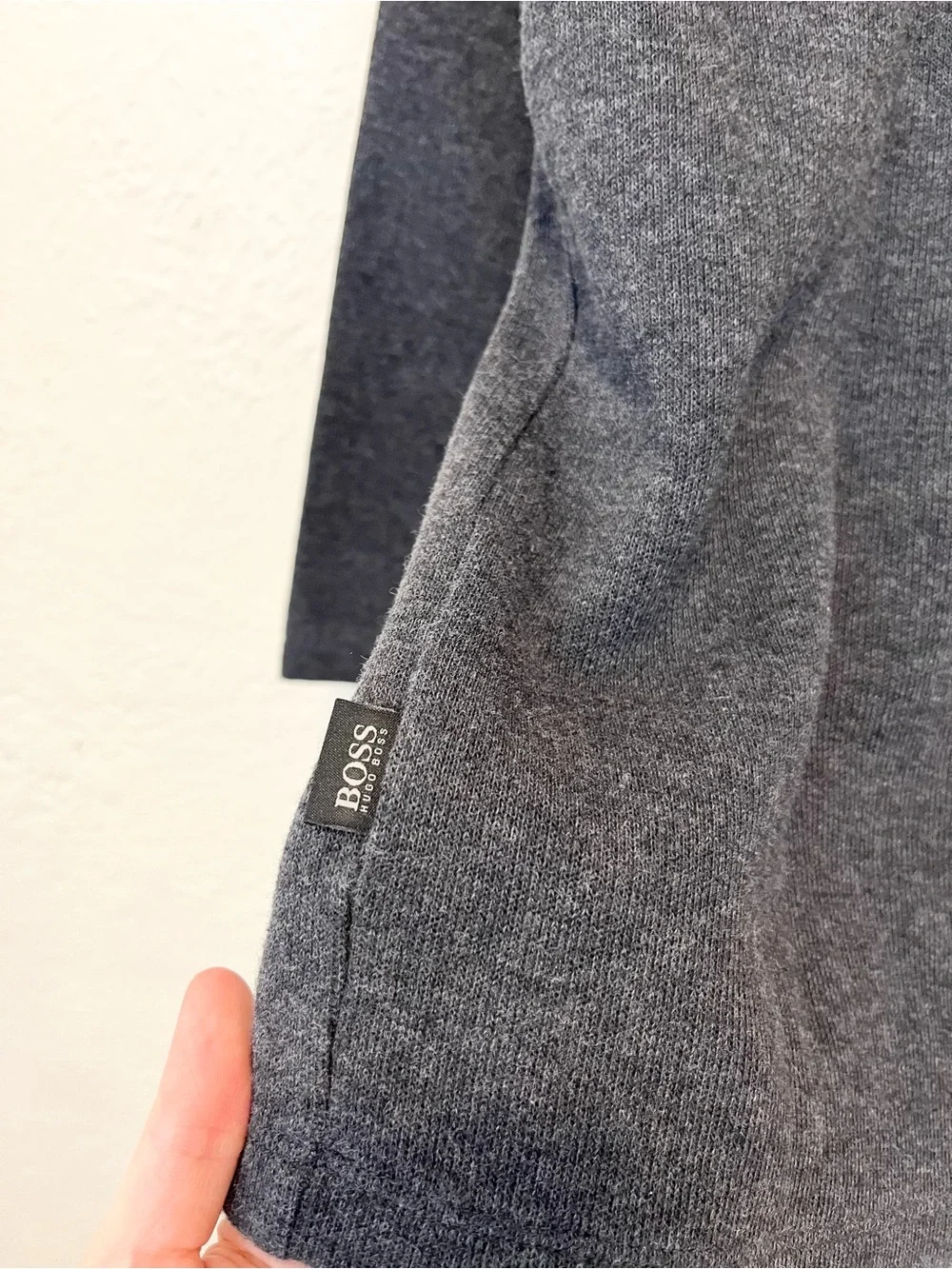 HUGO BOSS Sweater 1/2 Zip Charcoal Gray 3/4 Sleeve Medium M